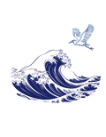 Great Wave Heron Design T-Shirt