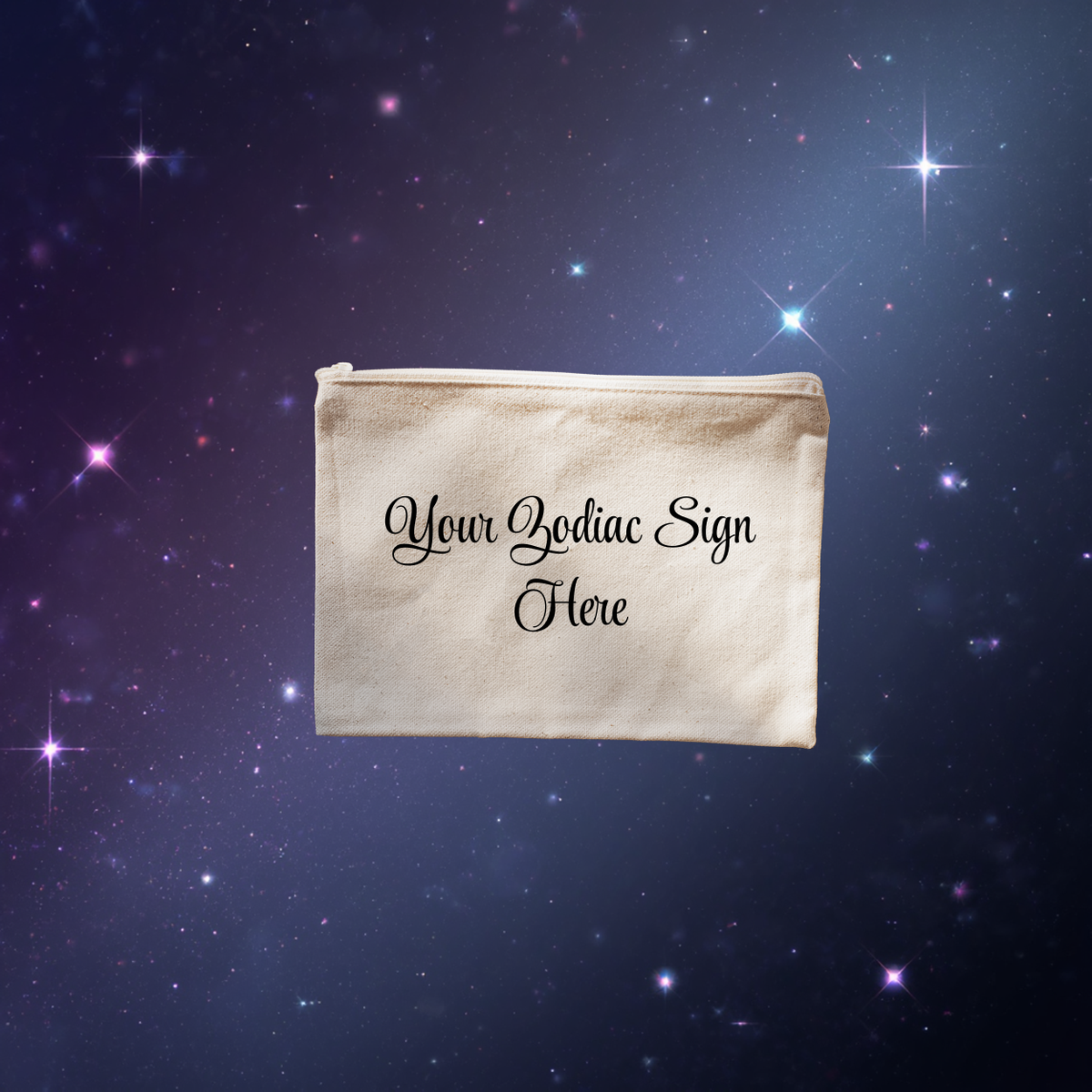 Zodiac Sign Canvas Pouch