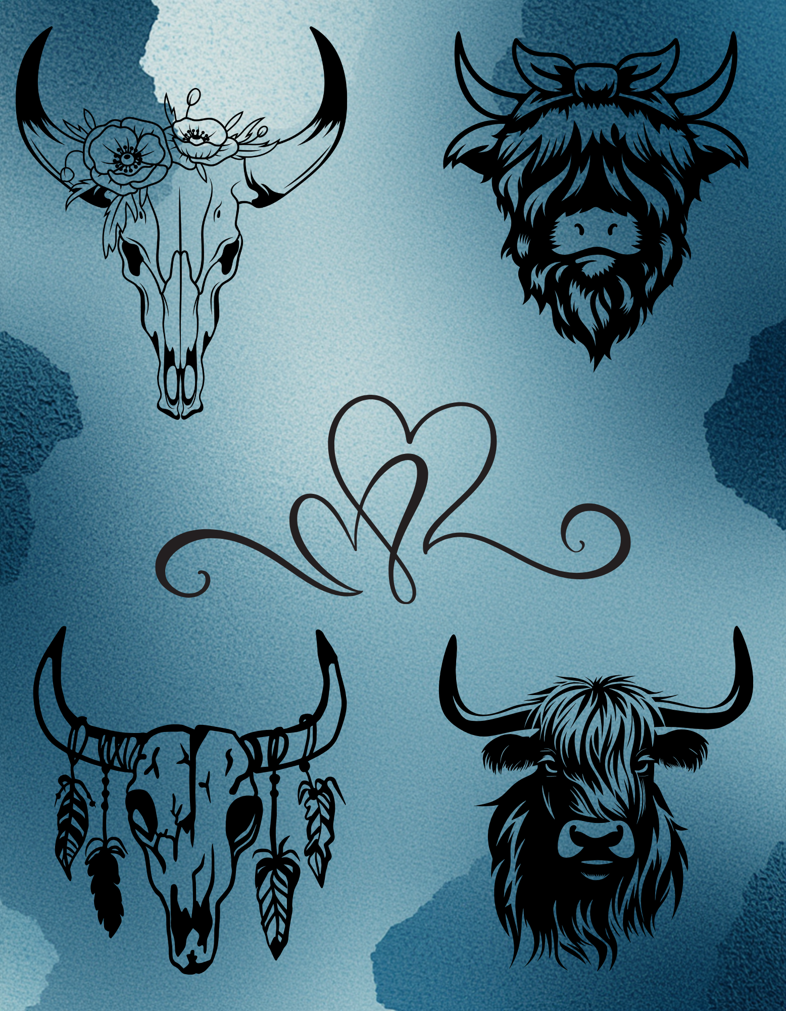 Blue Cow Love Design