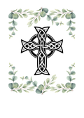 Celtic Cross Leaf Border T-Shirt