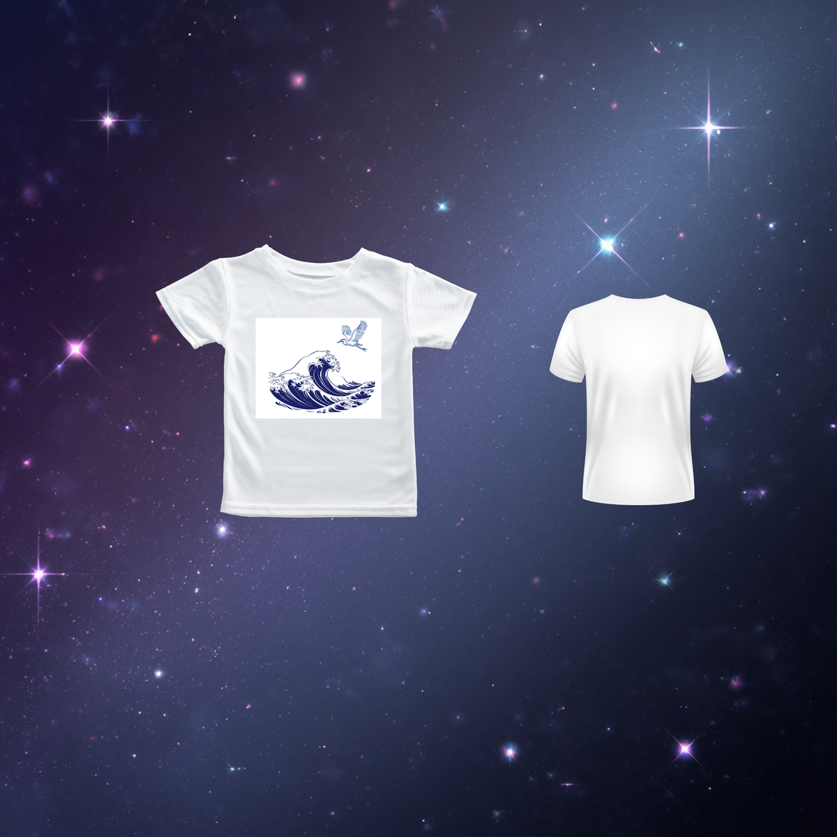 Great Wave Heron Design T-Shirt